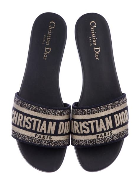 dior d way|christian dior white slides.